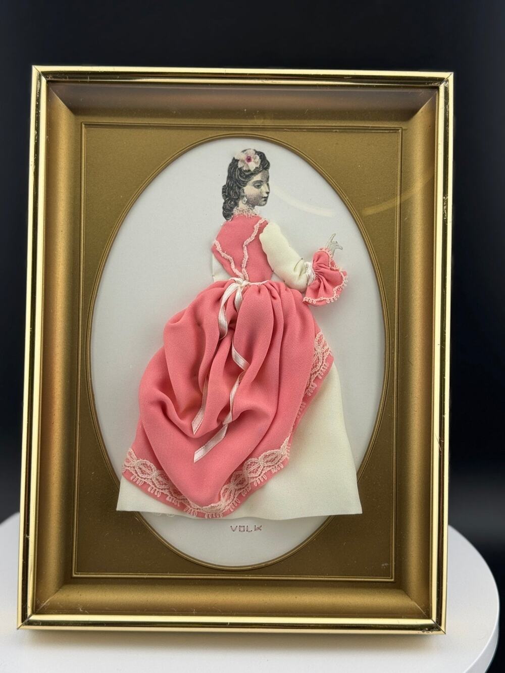 Pink Dress Victorian Woman Diorama